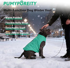 PUMYPOREITY Dog Puffer Coat with Detachable Scarf, Warm Padded Cold Weather Vest, Windproof Lightweight Snowsuit, Water Resistant Dog Winter Coats, Thermal Winter Jacket for Small Medium Large Dogs