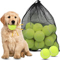 Magicorange Dog Tennis Balls, 20 Pack 2.5 inch Floatable Squeaky Tennis Balls for Fetch Exercise, Natural Rubber Squeaky Dog Balls Training Safe (Yellow, 2.5inch)