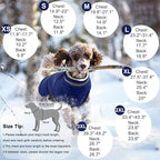 Dogcheer Dog Coat, Waterproof Dog Jacket with Harness, Reflective Adjustable Puppy Winter Coat with Zipper, Christmas Snow Jacket Clothes for Small Medium Large Dogs - Blue XS