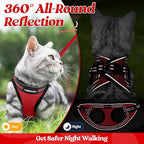 rabbitgoo Cat Harness and Leash Set for Walking Escape Proof, Adjustable Soft Kittens Vest with Reflective Strip for Cats, Comfortable Outdoor Vest, Red, M