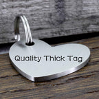 Ultra Joys Cat ID Tag Personalized Pet Tags, Durable Stainless Steel Small Pet Mini Dog Cat Tag Lightweight -Heart Tag in Silver