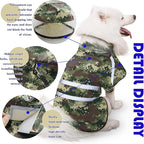 Dog Raincoat, Adjustable Rain Jacket with Hooded Double Layer for Large Medium Small Dogs Puppies, Lightweight Waterproof Rain Coat Poncho with Reflective Stripe Mosaic Camouflage Green,XL