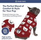Spark Paws Christmas Dog Sweater – Ultra Soft Holiday Knit Sweater for Small, Medium & Large Dogs, Cute Pet Sweater for French Bulldogs & Big Dogs, Easy Potty V Cut Design Jacket - (Polar Bear, S)