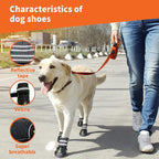 DcOaGt Dog Shoes for Large Dogs, Waterproof Anti-Slip Dog Boots & Paw Protectors for Summer Hot Pavement Winter Snow, Breathable and Reflective Dog Booties for Hiking/Walking/Outdoor/Floor