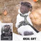 BEAUTYZOO Cat Harness and Leash Set Escape Proof for Walking, Kitten Soft Adjustable Vest Harnesses for Small Medium Large Cats, Easy Control Breathable Plaid Ribbon Nylon for Outdoor Indoor Use
