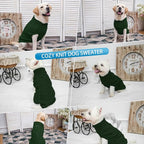 Mihachi Turtleneck Dog Sweater - Winter Coat Apparel Classic Cable Knit Clothes with Leash Hole for Cold Weather, Ideal Gift for Pet in New Year Army Green Small
