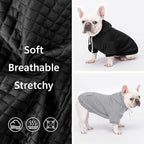 2 Pack Dog Hoodie Sweaters for Small Medium Dogs Warm Dog Clothes for Large Dogs Soft Waffle-Like Laminated Sweatshirt Bulldog (Black, S/M (Back: 13",Chest: 18.5", Neck: 12"))