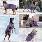 Dog Coat, Waterproof Dog Winter Jacket with Adjustable Buckle, Reflective Turtleneck Pet Snow Vest Warm Fleece Sweater for Small Medium Large Dogs - Purple, 3XL