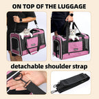 Cat Carrier Soft-Sided 18x11x11 Inch Travel Bag for Medium Cats Over 15lbs, Small Dog Carrier Crate Top Entry Breathable Mesh Puppy 12 Pounds, Pet Rabbit Carrying Cage Kennel Collapsible Pink