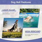 Dog Balls Tennis Balls for Dogs, Dog Toys for Aggressive Chewers, Durable Rubber Teething Chew Toys Water Floating Ball, Interactive Fetch Ball for Large Medium Small Dogs, Pets