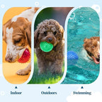 24 Pack 2.5 Inch Squeaky Dog Toy Balls Cleans Teeth and Promotes Dental and Gum Health, Spiky Dogs Chew Toys for Small, Medium & Large Dogs, Small Dog Balls for Aggressive Chewers, 8 Colors