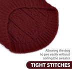 PUPTECK Dog Sweater, Turtleneck Warm Knitted Pullover Coat, Thick Cable Knitwear Clothes in Winter, Pet Apparel Outfits for Small Medium Dogs, for Cold Weather Indoor & Outdoor, Deep Red S