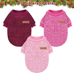 Idepet Pet Dog Classic Knitwear Sweater 3 Pcs, Fleece Coat for Small,Medium Dogs,Warm Pet Dog Cat Clothes,Soft Puppy Customes for Dog Grils Boys,Large