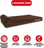 The Dog’s Bed Orthopedic Headrest Dog Bed XL Brown Plush, Memory Foam, Pain Relief for Arthritis, Hip & Elbow Dysplasia, Post Surgery, Lameness, Waterproof Washable Cover