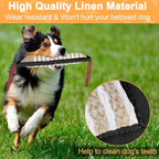 ToLanbbt Dog Tug Toy Bite Jute Pillow Pull Toy with 2 Strong Handles Perfect for Tug of War, Puppy Interactive Play, Tear Resistant Bite Training for Small Medium Large Dogs (Black-Rhombic)
