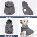 Spark Paws Teddy Dog Sweater, Sherpa Vest with Warm Fleece Lining, Winter Coat Suitable for Small Medium Large XL XXL Breeds - Grey - 3XL