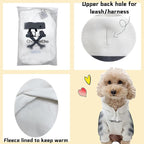 ChoChoCho Stylish Dog Hoodie Dog Clothes Streetwear Cotton Sweatshirt Fashion Outfit for Dogs Cats Puppy Small Medium Large (2XL, White)
