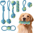 Dog Rope Toys 7 Pack, Puppy Teething Sturdy Cotton Chew Tug Ropes Indoor/Outdoor, Exercise Interactive Tug O'War Toys Set for Boredom Small-Meidum Dogs