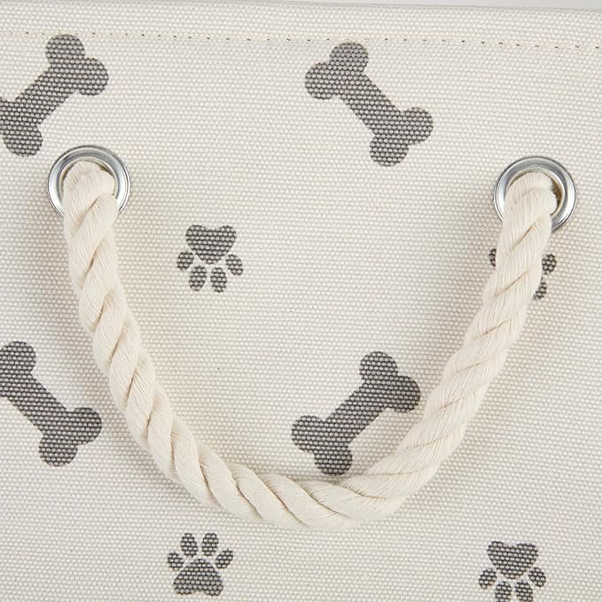 Bone Dry Pet Storage Collection Paw and Bone Print, Medium Rectangle, 16x10x12, Gray