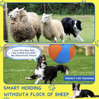 Herding Ball for Dogs and Horses - 18" Jolly Ball for Dogs, Agility Training Equipment, Herding for Australian/German Shepherd, Improved Bite-Resistant, Reinforced Sewing Dog Toys - Blue&Orange (NEW)