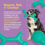 Yomp BallBone MAX: All-Natural Rubber Dog Toy, Nontoxic, Safe for Pet Play (Teal)