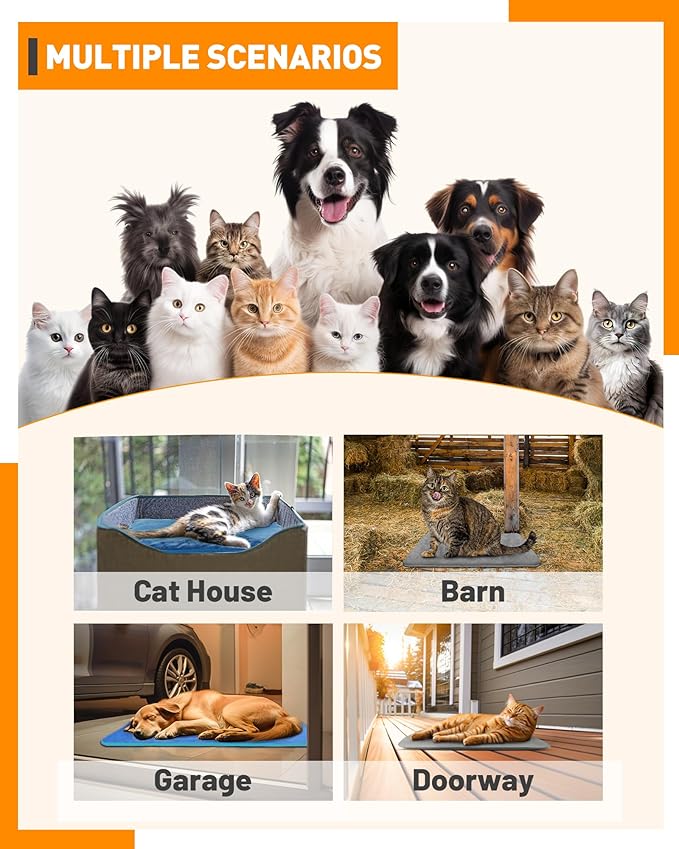PETNF Pet Heating Pad Temperature Adjustment Anti-bite Puppy with Timer Cat Dog Heating Pad Indoor Waterproof Pet Warming Electric Heated Bed Mat Cat