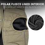 Spark Paws Dog Winter Jacket, Water-Resistant Coat, Warm Reflective Windproof Fleece-Interior, for Medium and Large Dogs - Olive - S