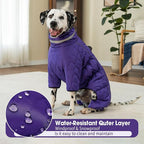 Four Legged Dog Winter Coat for Small Dogs, Warm Puppy Onesie Clothes Christmas, Reflective Turtleneck Dog Jacket with Buckles & D-Rings, Puffer Cold Weather Coat Zipper