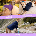 Basic Dog Hoodie Sweatshirts, Pet Clothes Hoodies Sweater with Hat and Leash Hole, Soft Cotton Outfit Coat for Large Medium Small Dogs, Purple (X-Large)