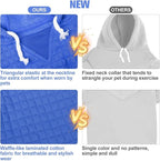 BEAUTYZOO Medium Dog Hoodie Sweater with Pockets, Dog Clothes for Small Medium Dogs Boy Girl, Waffle-Like Laminated Cotton Pet Coats with Hat and Leash Hole, Blue XL