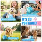 Size 2 Blue Dog Soccer Ball with Straps Eye-Catching Bone and Paw Print Design, Ultra-Durable Training Ball for Pets Interactive Outdoor Dog Toy, Perfect for Small to Medium Puppies