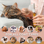TAKAVU Dematting Fur Rake Comb Brush for Dogs & Cats - Undercoat Comb with Safety Blades for Removing Knots, Mats & Tangles - Grooming Tool for Poodles, Doodles, Long Haired Pets