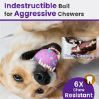 2 Pack Bouncy Dog Balls, 3'' Indestructible Dog Toys for Aggressive Chewers, Outdoor Jolly Tennis Balls for Dogs, Durable Interactive Floating Fetch Toy, Pink Yellow