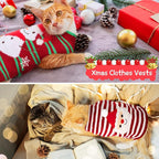 Sanwuta 3 Pieces Thanksgiving Christmas Dog Sweaters Sets Turkey Santa Snowman Puppy Dog Clothes Pet Knitwear for Puppy Doggie Cat Pet Costume(Medium)
