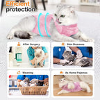 Cat Recovery Suit After Surgery, Cat Recovery Wear for Abdominal Wounds Cat Onesie Cone E-Collar Alternative,Pink L