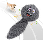 PETGEEK Interactive Squeaky Dog Toy, Upgraded Automatic Moving Vibrating Dog Ball with Plush Cover, 900mAh Rechargeable Bouncing Ball with Recording Music Mode, Crinkle Dog Toy for Pet Boredom, Grey