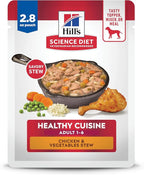 Hill's Science Diet Healthy Cuisine, Adult 1-6, Great Taste, Wet Dog Food, Chicken & Vegetables Stew, 2.8 oz Pounch, Case of 24