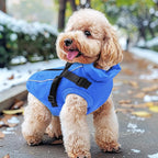 Dog Winter Coat Reflective Water-Resistant Jacket, Fleece Lined Windproof Puppy Coat with Back Zipper & D-Ring, Cold Weather Dog Coats for Small Medium Large Dogs (S, Blue)
