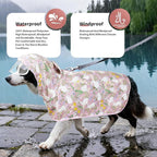 Dog Raincoat, Waterproof Windproof Dog Rain Jacket with Hood, Rain Coat with Leash Hole, Adjustable Raincoat Poncho for Small Medium Large Dogs Outdoor (Pink, X-Large)
