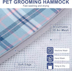 BEAUTYZOO Dog Grooming Hammock, Medium Dog Sling for Nail Trimming, Dog Hanging Harness for Claw Care with Thick Fabric Neck Support Wide Strap Restraint Cat Grooming Hammock, Blue L