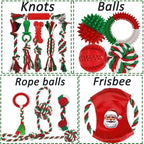 Dog Toys 15 Pack for Teeth Cleaning and Fun, Puppy Teething Chew Toys Tug Rope Squeaky Treat Balls & Rubber Tous Bulk– Variety Dog Gifts Set Reduce Anxiety & Save Furniture, Christmas