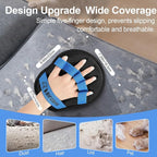 Pet Hair Removal Glove - Magic Brush Electrostatic Mitt for Dogs & Cats, Reusable Grooming Gloves - Dog Hair Remover Tool with 5-Finger Design for Couch, Carpet, Furniture, Laundry & Clothing (Blue)