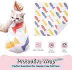 Kiorafoto 35.4" Extra Large Cat Wrap for Cutting Nails，Self-Stick Cat Grooming Wrap for Adult Cat & Small Dog, Anti-Scratch Cat Restraint Calming Wrap for Medicine, Cat Swaddle Wrap Grooming Supplies