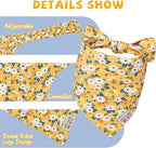 SCENEREAL Summer Floral Dog Bandana, Double Side Dog Scarf for Small Medium Large Dogs Cats Puppy,Holiday Bandanas for Dogs Boys Girls, Premium & Soft Fabric Pet Accessories for Birthday Party Days