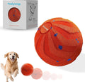 Smart Interactive Dog Toy Automatic Moving Bouncing Chew Herding Ball E-TPU Material for Large and Medium-Sized Dogs Keep Them Busy USB Rechargeable (Orange)
