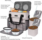 BAGLHER Dog Travel Bag, Pet Travel Bag (All Pet Travel Supplies), with 2 Pet Food Containers and 2 Collapsible Silicone Bowls; Essential Kits for Travel BLW