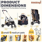 Pet Stroller for Small Dogs, Lightweight Small Dog Stroller for Dogs Cats with 6 Shock Absorption System, Detachable Carrier Suitable for Car Seat & Hand Carry, Safe Outings, Black