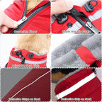 Fragralley Dog Coat with Harness Built in, Waterproof Windproof Reflective Warm Puffer Jacket, Fleece Lined Vest Winter Parka for Small, Medium, Large Dogs