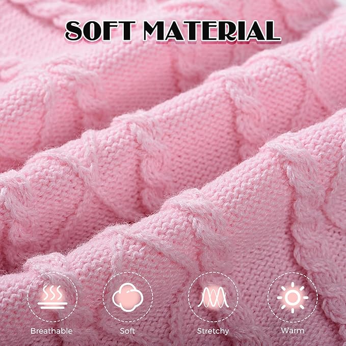Dog Sweaters for Small Medium Large Dogs Girl, Soft Warm Turtleneck Pup Dogs Shirt, Double Knitting Collar for Outdoor Playing, Warm Dog Clothes (S,Pink)