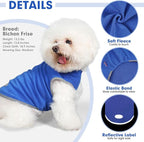 cyeollo 2 Pack Fleece Dog Sweater Pullover Dog Sweatshirt Reflective Lightweight Sweaters Pet Clothes for Small Dogs Boy Girl Pet Apparel Blue, Mist Blue, M